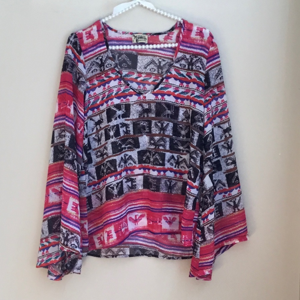 Show Me Your Mumu SMYMM Caz Blouse Wild Wyoming Aztec Print
